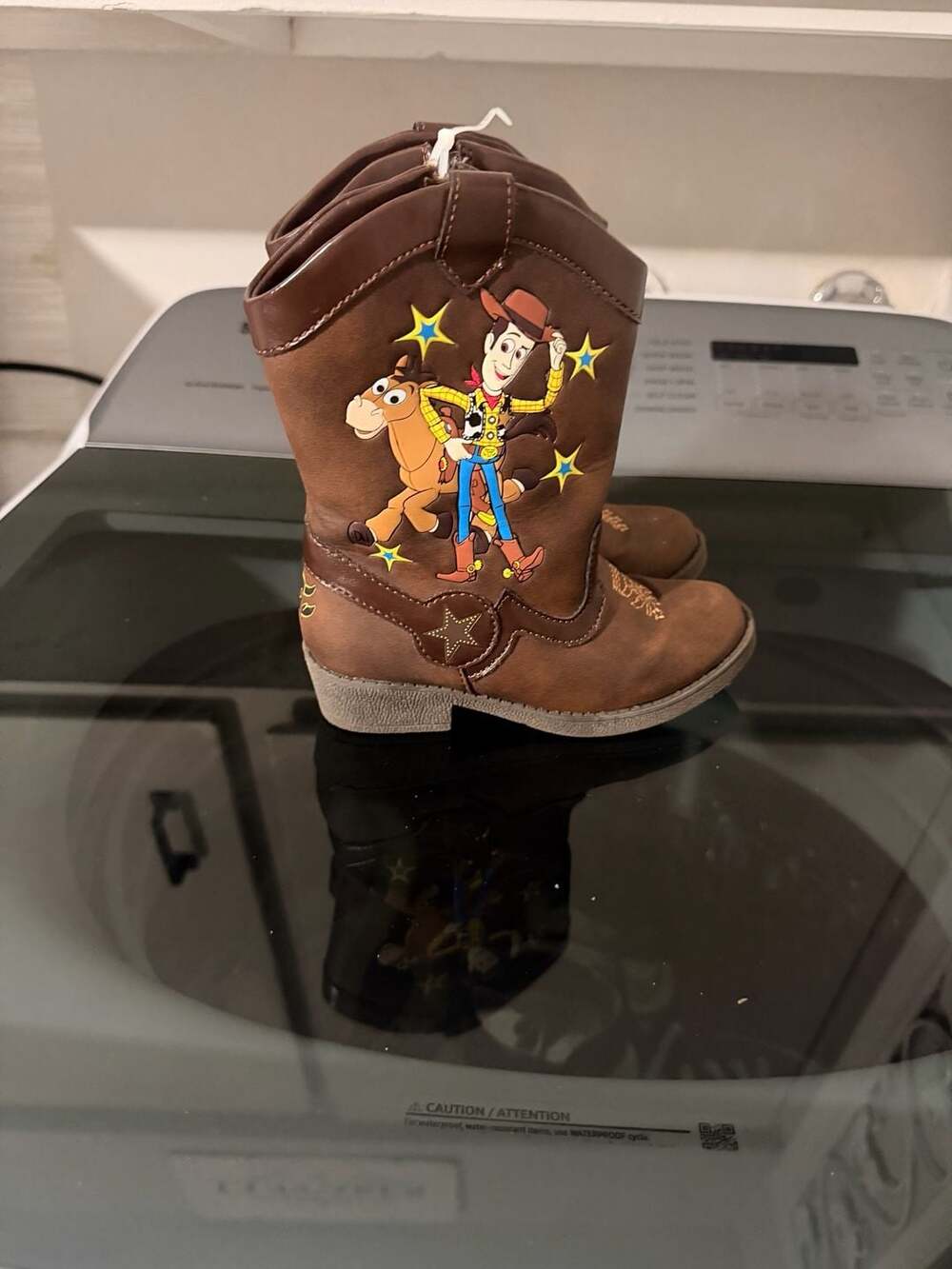 Disney Pixar Toy Story Woody and Bullseye Brown Cowboy Boots Toddler Size 9